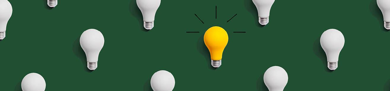 Light bulb glowing